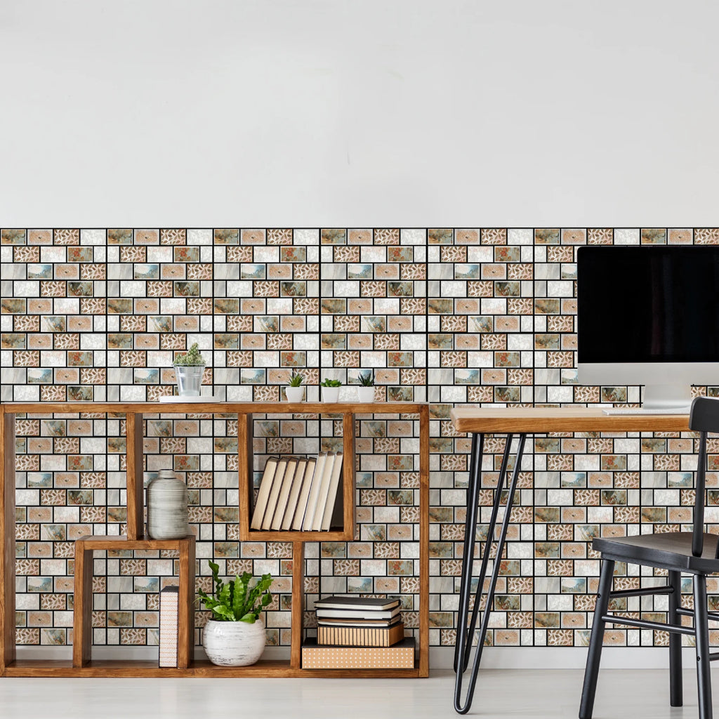 5/10Pcs Peel and Stick Tile Backsplash Thicker Design Marble Tiles 12"X12" Stick on Backsplash Self Adhesive Tiles for Any Room