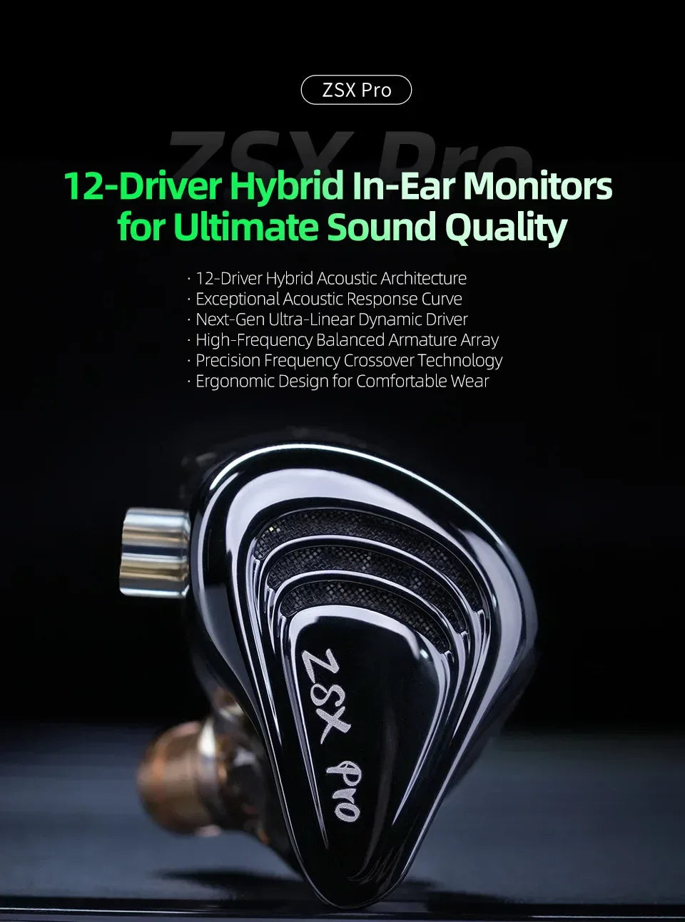 KZ ZSX Pro Hybrid 1DD 5BA In-Ear Monitors by Tidesmit Tidesmit