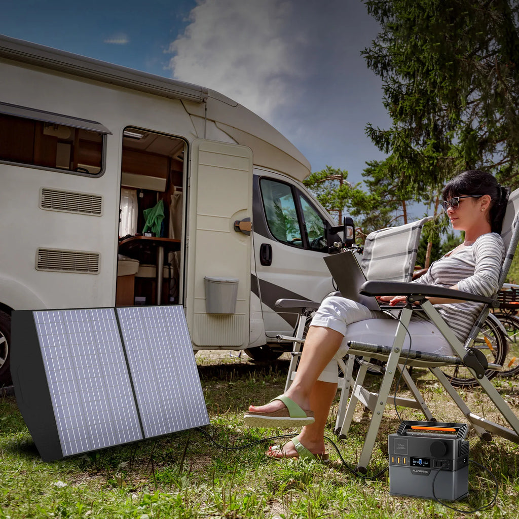 Portable Power Station 288Wh with 100W Solar Panel for Off-Grid Power Tidesmit