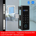 Bluetooth TTLOCK APP Unlock Control Smart Glass Door Lock Electronic Biometric Fingerprint Electric Lock Password 13.56Mhz RFID