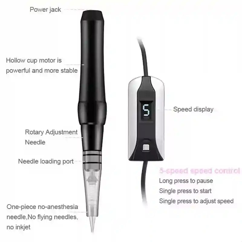 Permanent Makeup Machine: Precision Electric Microblading Pen - Black/Red Permanent Makeup Machines Tidesmit