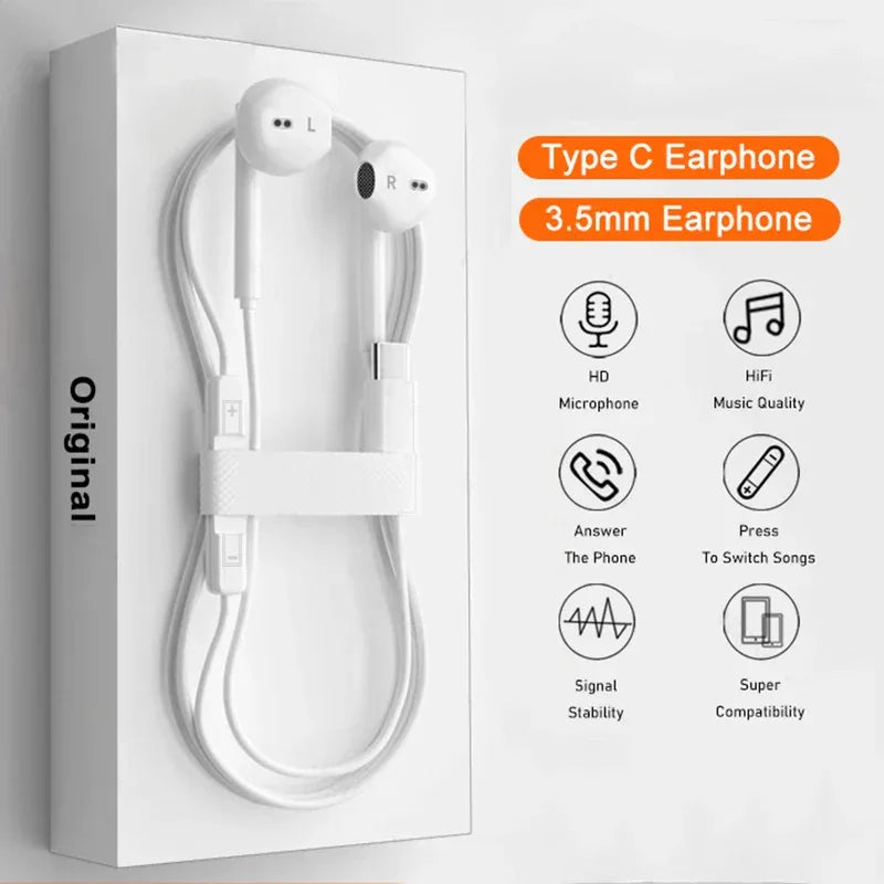 Tidesmit USB C Wired Earphones - Hi-Res Audio In-Ear Headset Tidesmit