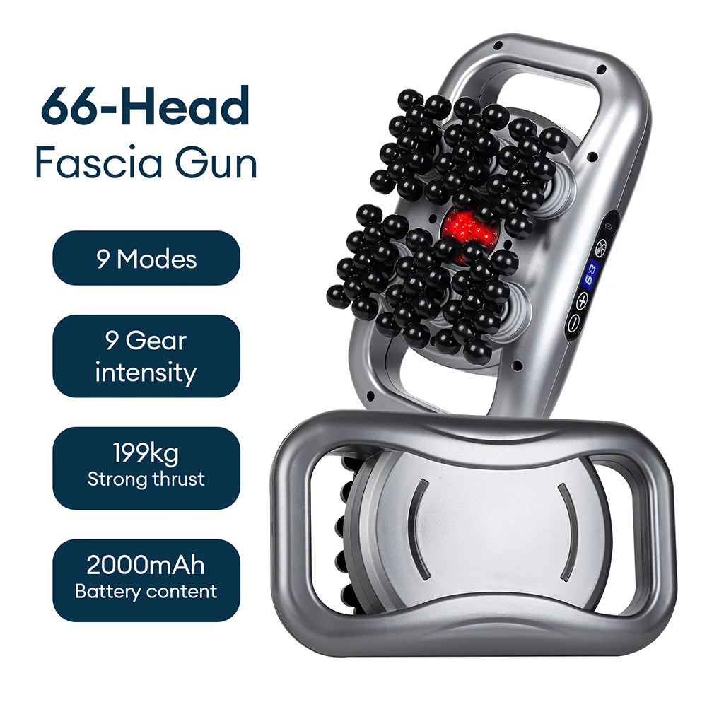 Deep Tissue Massage Gun with 66 Interchangeable Heads by Tidesmit Relaxation Treatment 66 heads-Grey Tidesmit