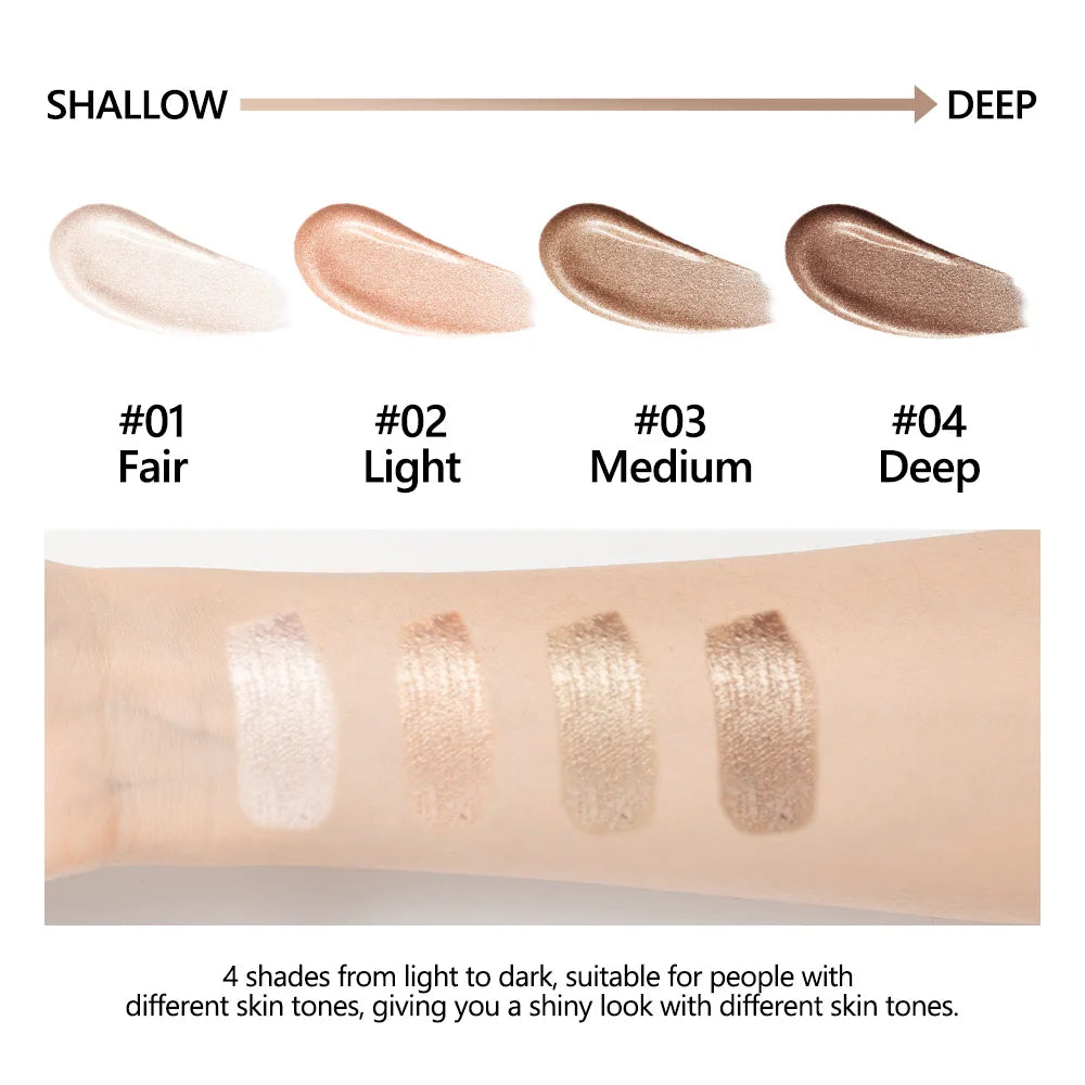 Tidesmit Glowing Foundation liquid highlighter texture close-up for a natural moisturizing base finish