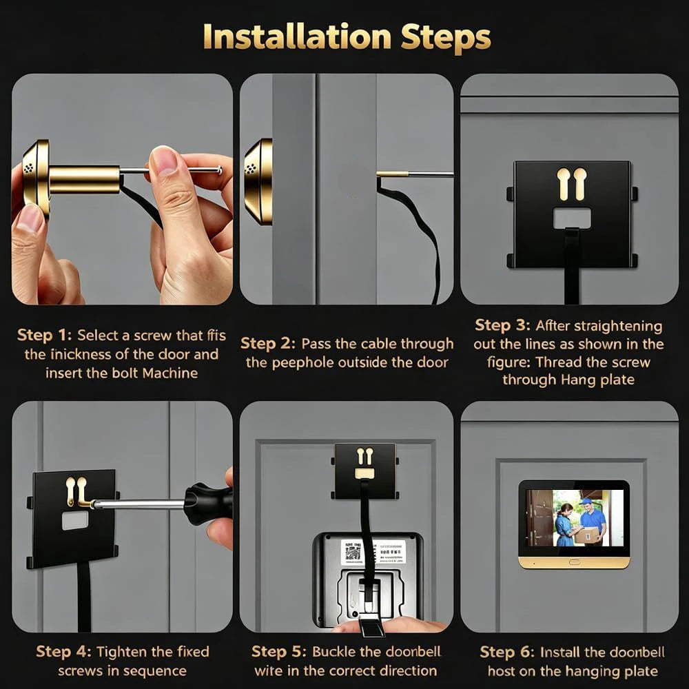 Tuya Smart 3MP Wireless 2.4G Wifi Digital Door Peepholes Two Way Audio Door Phone 140° Wide Angle Video Battery Door Camera