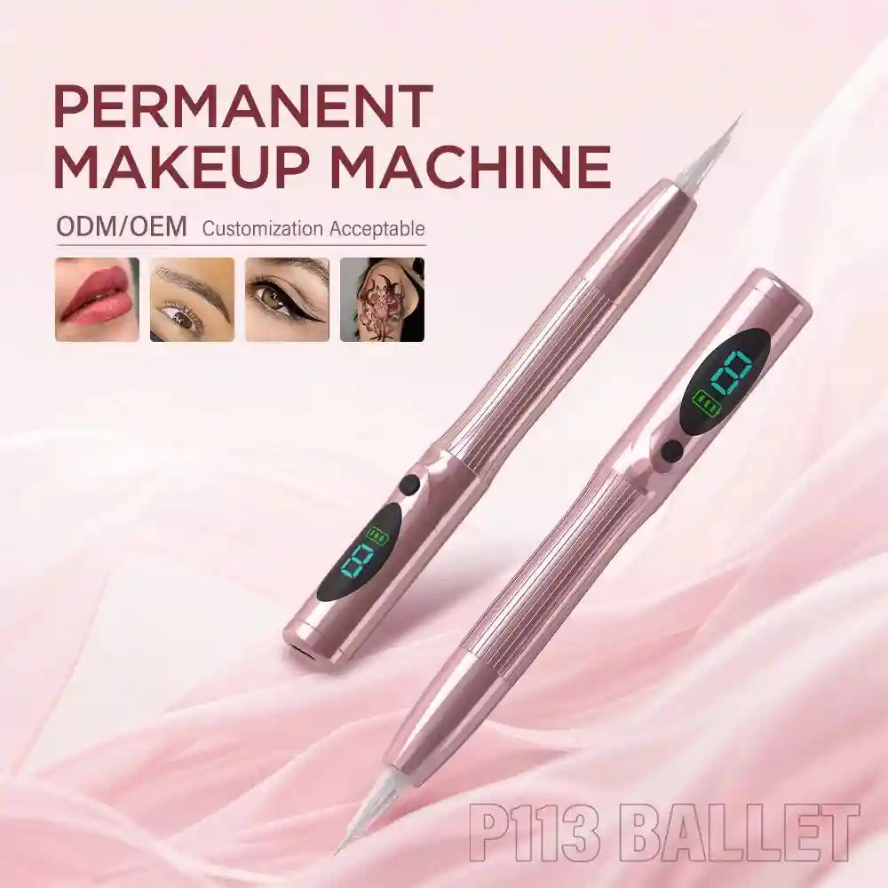 Wireless PMU Machine for Lips & Eyebrows - Professional Pink Device Permanent Makeup Machines Tidesmit