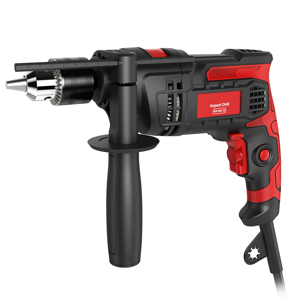 Hammer Drill Impact Drill 850W 3000 RPM Hand Electric Drill with 360° Rotating Handle Hammer and Drill 2 Mode in 1 with Depth