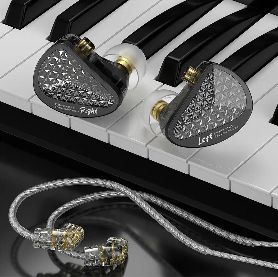 8BA Wired In-Ear Monitors with 8 Balanced Armature Drivers by Tidesmit Tidesmit