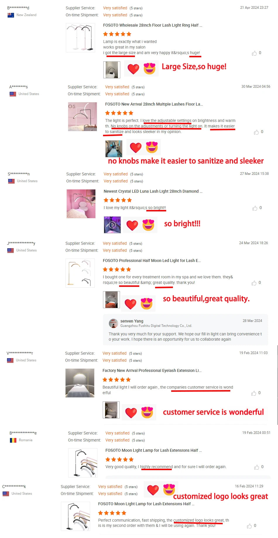 Half Moon LED Lash Light with Floor Stand - Adjustable Beauty Lamp Tidesmit