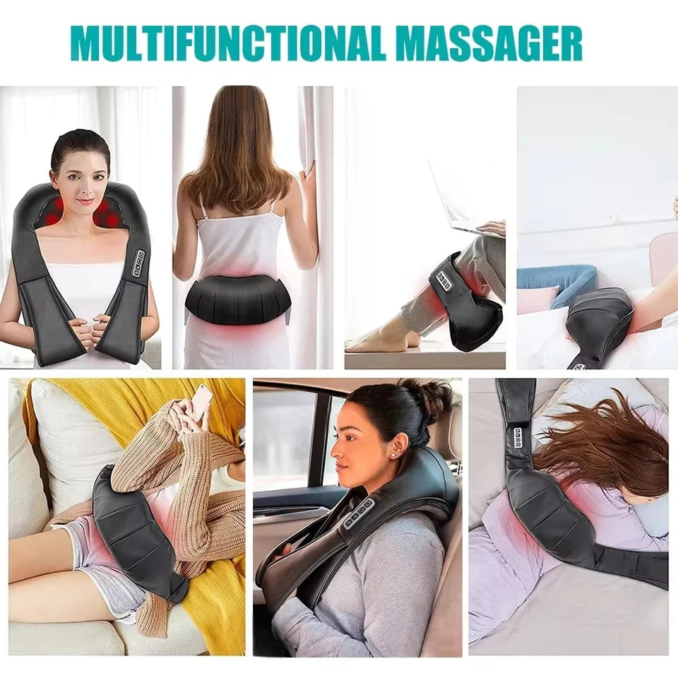 Shiatsu Neck and Shoulder Massager with Heat | Deep Tissue Relief Massage Cushion Tidesmit