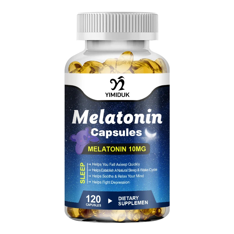 Melatonin 10mg, Sleep Dietary Supplement, No Habit, Deep Sleep Contains Melatonin - Healthy Sleep - 120 Capsules