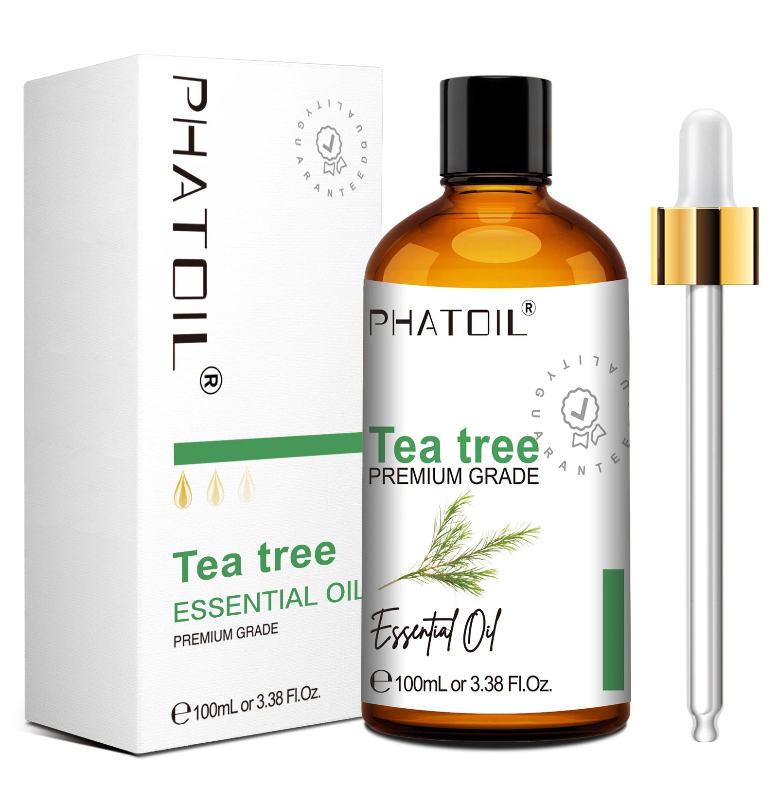 PHATOIL 100ml Pure Aromatherapy Essential Oil For Diffuser, Massage & Skin Care-Eucalyptus Peppermint Vanilla Bergamot Tea tree