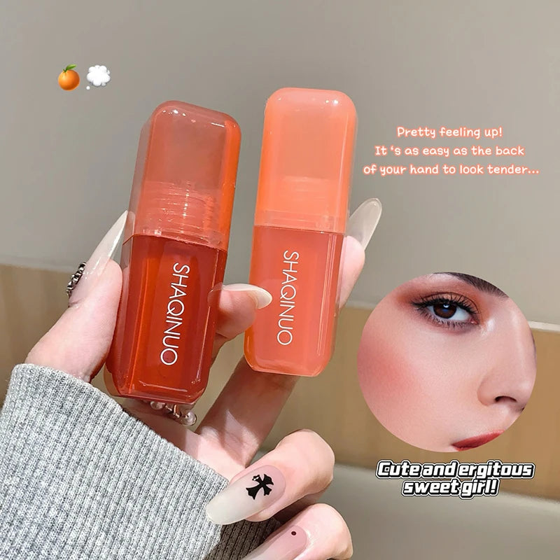 Tidesmit SHAQINUO soft matte liquid blush texture swatch in peach pink and violet for natural face makeup