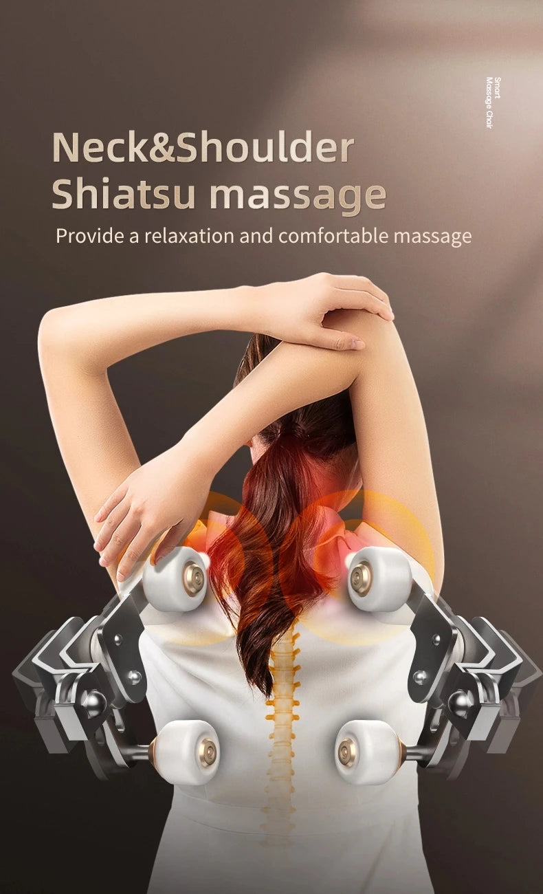 Shiatsu Full Body Massage Chair with Heat Therapy and 3D Rollers Massage Chairs Tidesmit