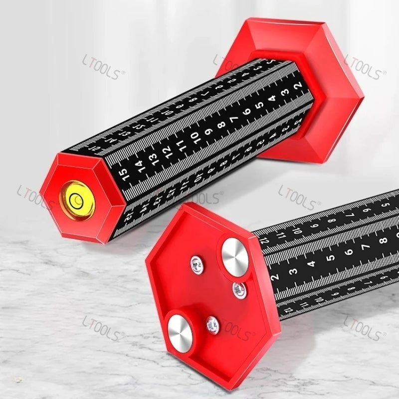6-sided Scale Equal Height Level Ruler for Wall Tile Laying Woodworking Gradienter Suspended Ceiling Paving Tile Leveling Ruler