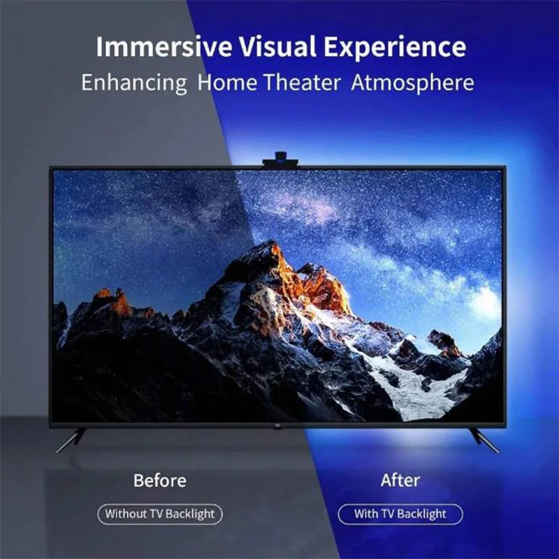 TV Led Backlight RGBIC LED Strip Lights with Camera Sensor App Control Music Sync Smart RGB Light for Gaming Atmosphere Lighting