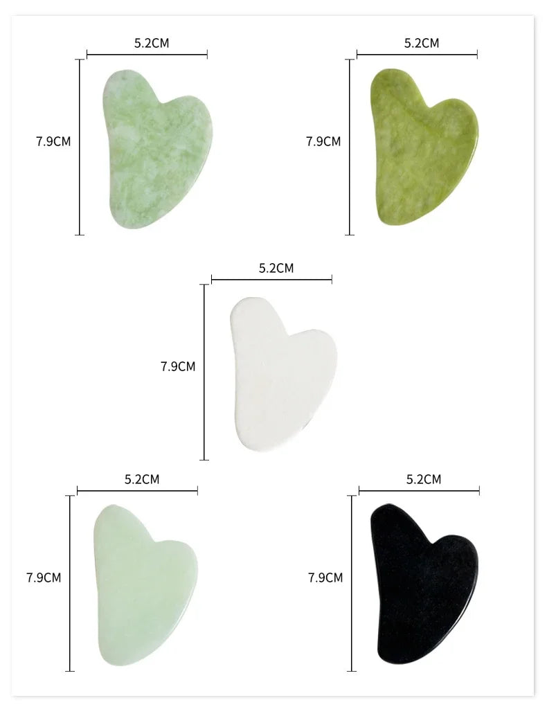 Jade Gua Sha Heart Massage Stone | Tidesmit Premium Facial Tool Back Massage Instrument Tidesmit