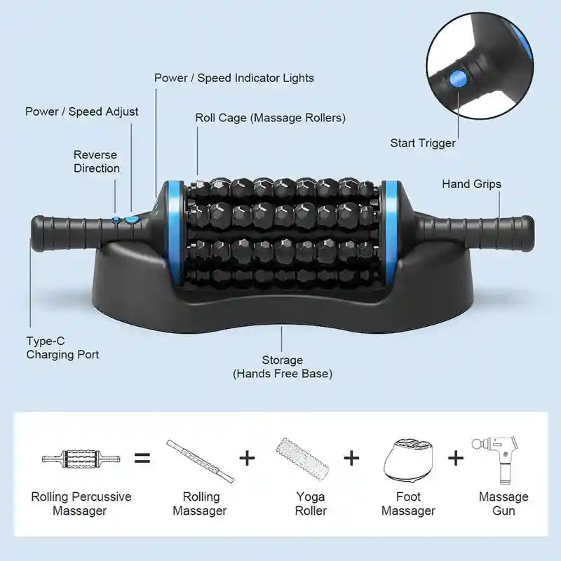 Electric Massager: Rechargeable Deep Tissue Tool for Muscle Relief Massage Roller Tidesmit