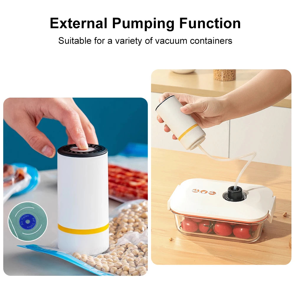 Electric Vacuum Sealer Pump USB Rechargeable Mini Handheld Vacuum Sealing Bags Pump For Food Storage Sealer Portable Vacuum Pump