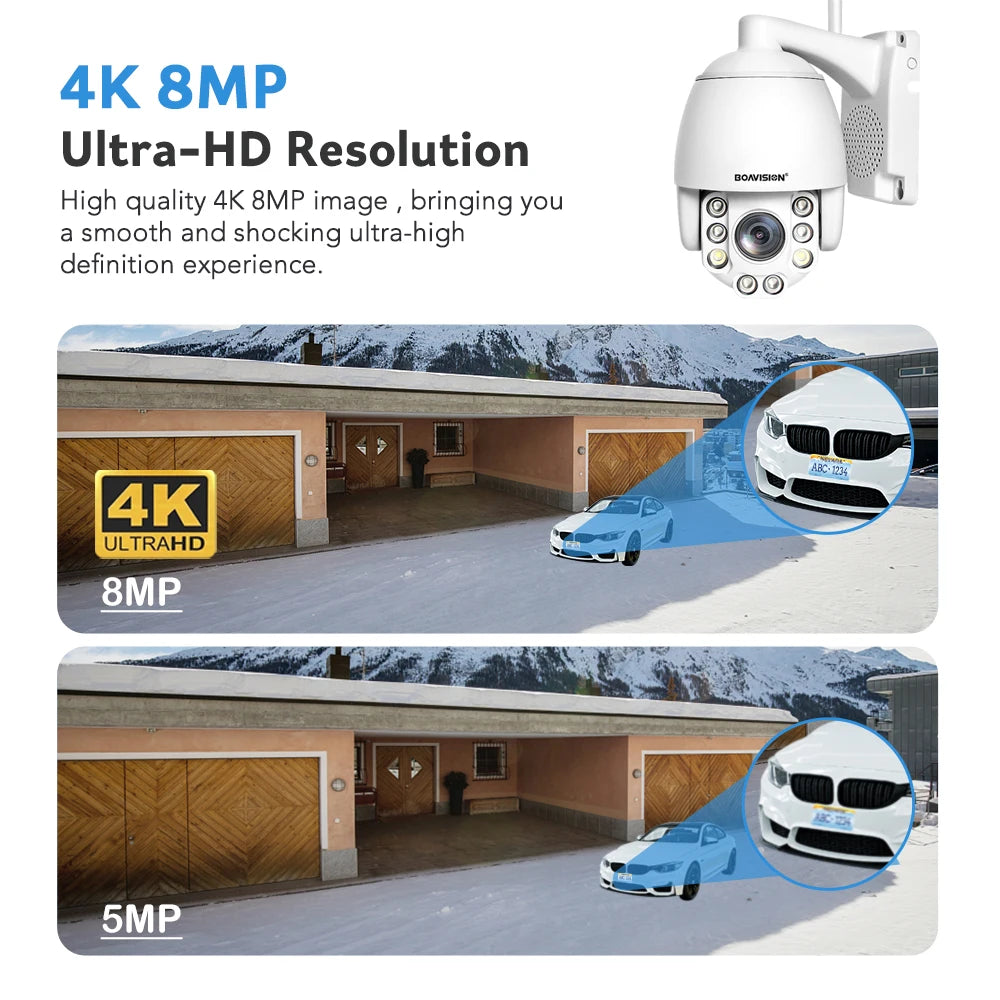 Wifi PTZ IP Camera 8MP 5MP 5X Zoom 4G Two Way Audio AI Auto Tracking  Wireless Camera Outdoor 60m IR Video Home Security Camera