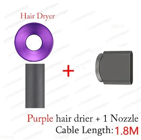 SenCiciMen purple leafless hair dryer with styling nozzle attachment for professional quick-dry salon care.