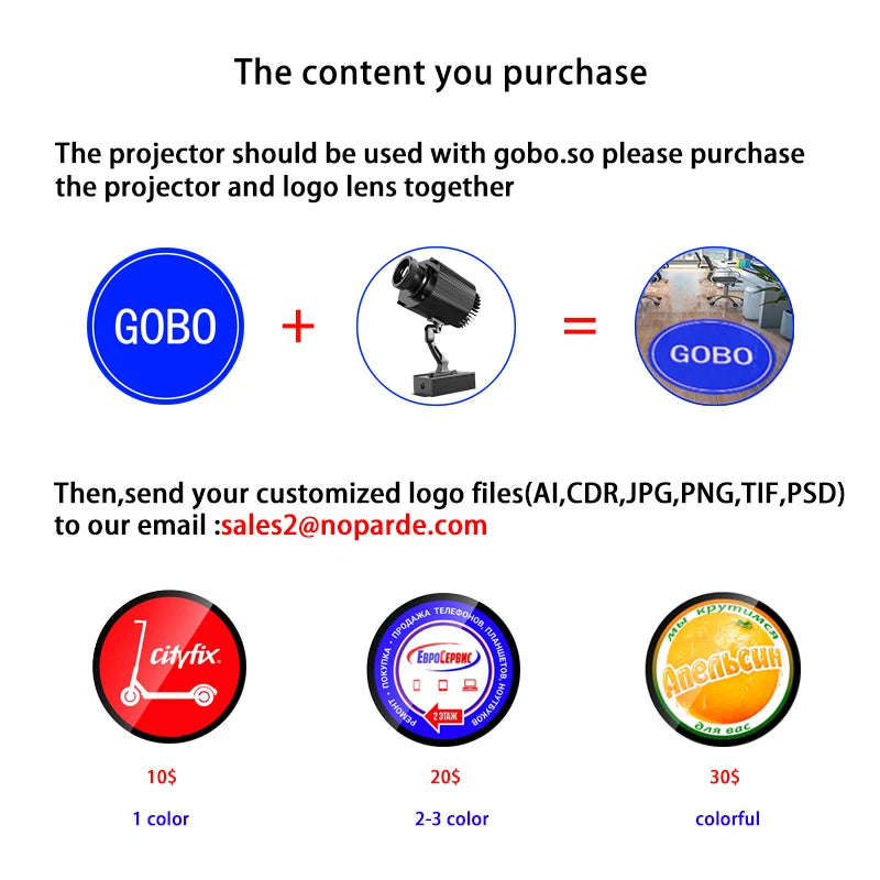 Custom Avatar Gobo Advertising Outdoor Lights IP67 Waterproof Rotating LED Logo Projector for Storefront & Shop Entrance Floor