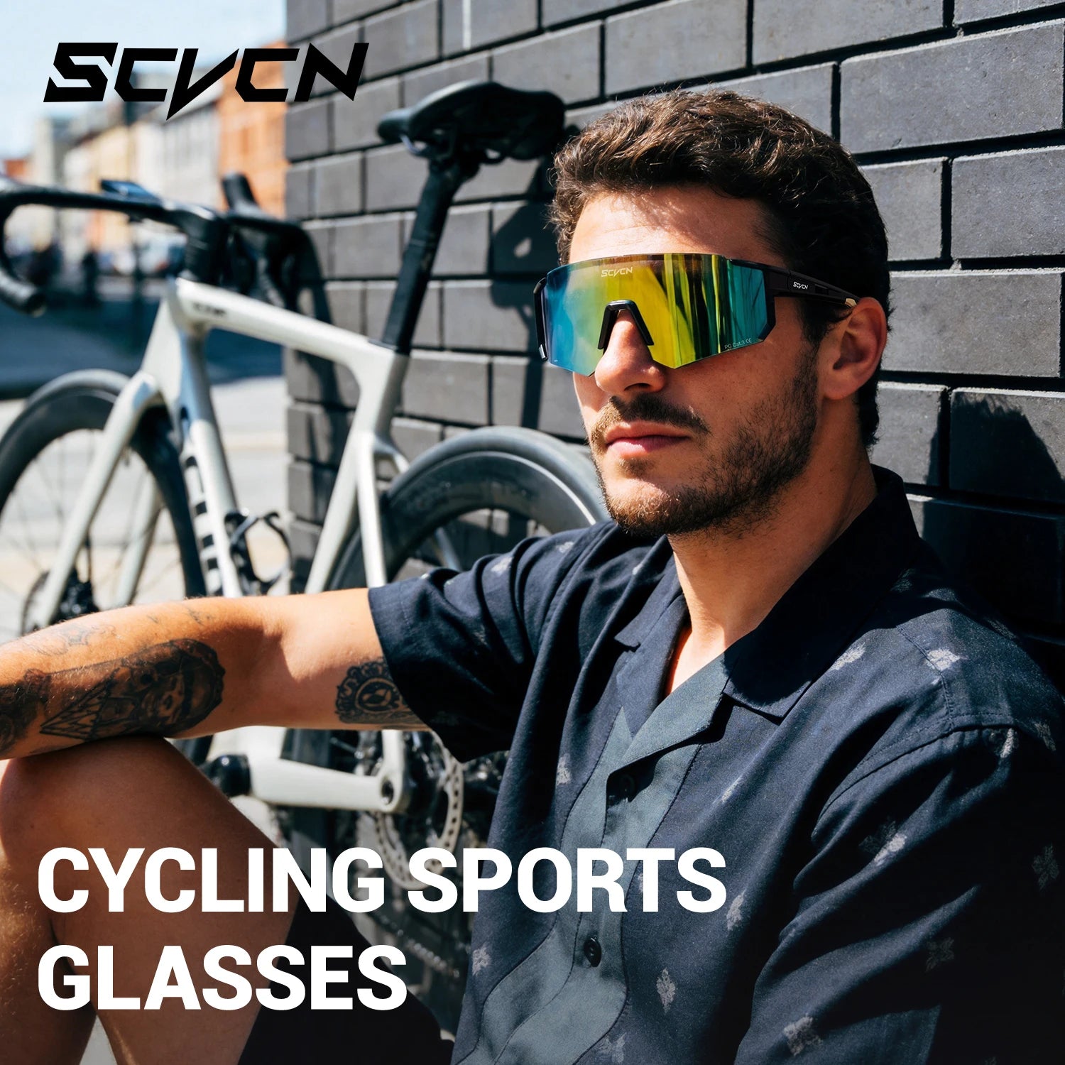 SCVCN Hot Outdoor Sport Cycling Sunglasses MTB Bike Cycling Hiking Eyewear Running Men Women Pickleball UV400 Windproof Goggle