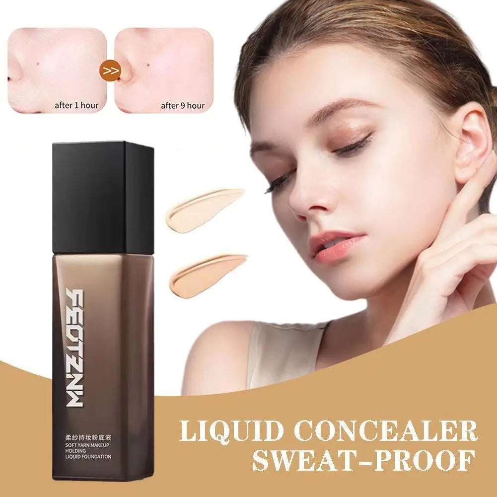 Tidesmit Feotznw liquid foundation texture close-up showing soft anti-aging formula for smooth wrinkle-free skin