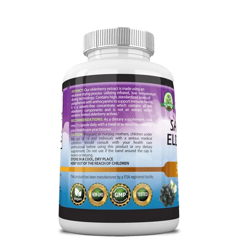 Sambucus elderberry 5000mg ultra concentrated 65:1 with vitamin C and zinc - Sambucus extract for immune support and defense