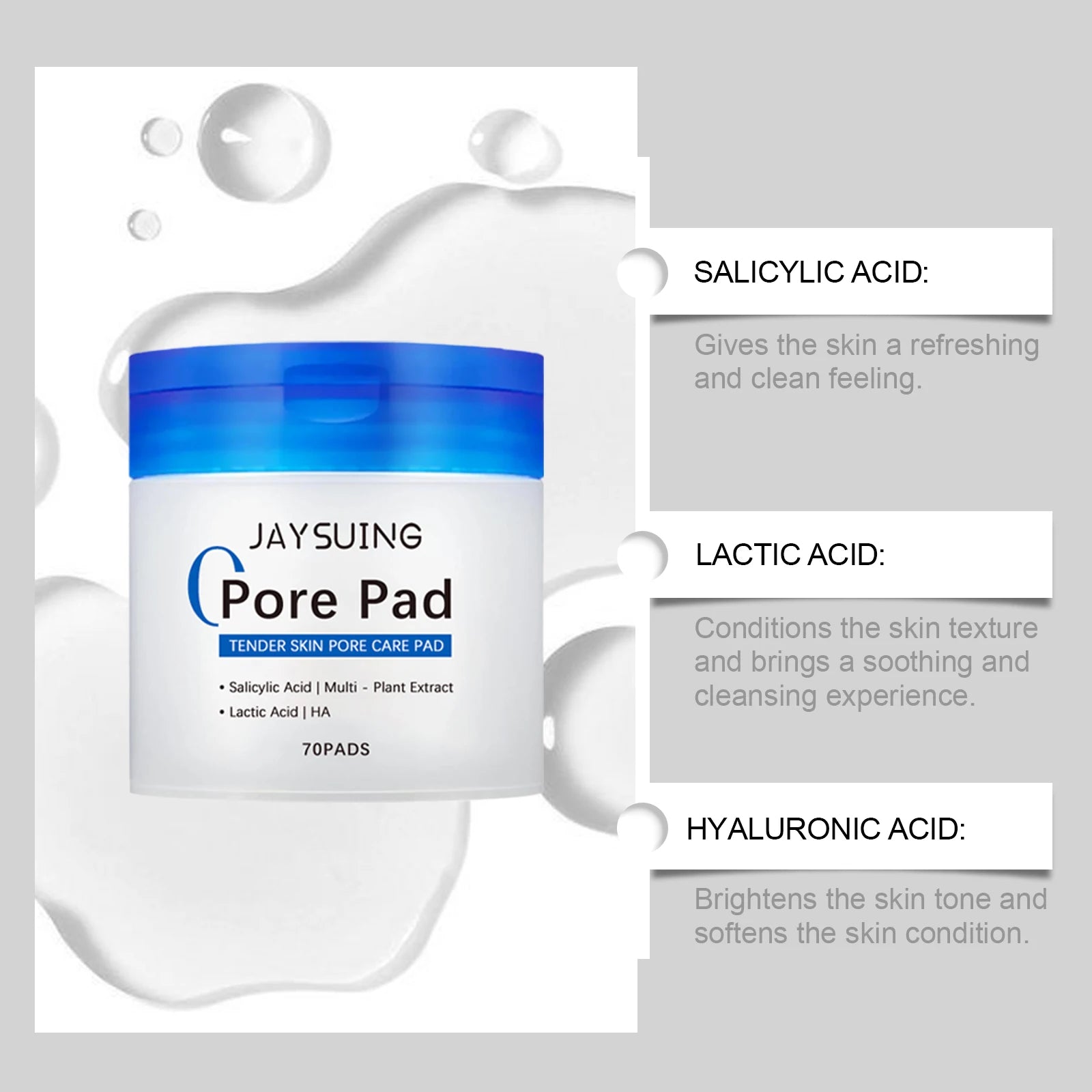 Toner Pads Pore Minimizing - Dual Texture Exfoliating Treatment (70 Count) Scrubs Treatments Tidesmit