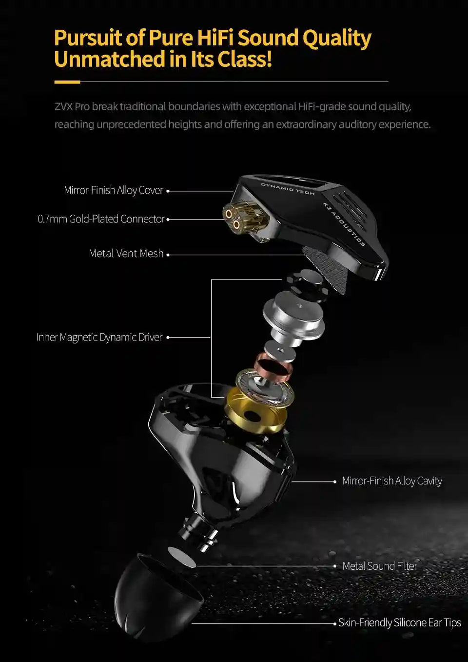 In Ear Monitor Headphones – Metal HiFi Bass Earbuds with Mic Tidesmit
