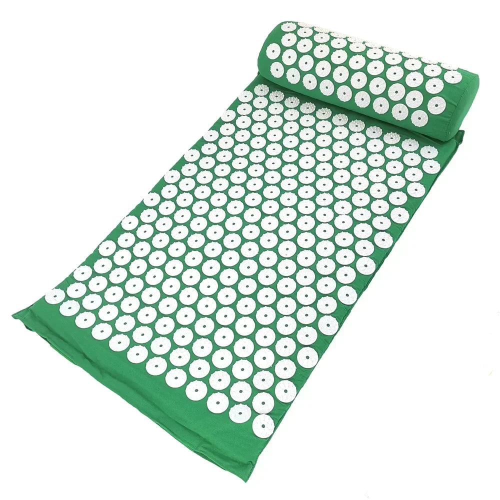 Profession Acupressure Massage Yoga Mat Touchpoints Relieve Back Body Pain Stress Spike Mat Acupuncture Mat with Pillow Cover