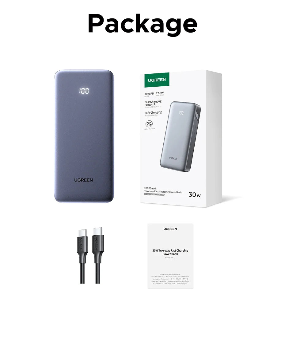 Portable Power Bank 20000mAh 30W Fast Charger with PD Delivery Tidesmit