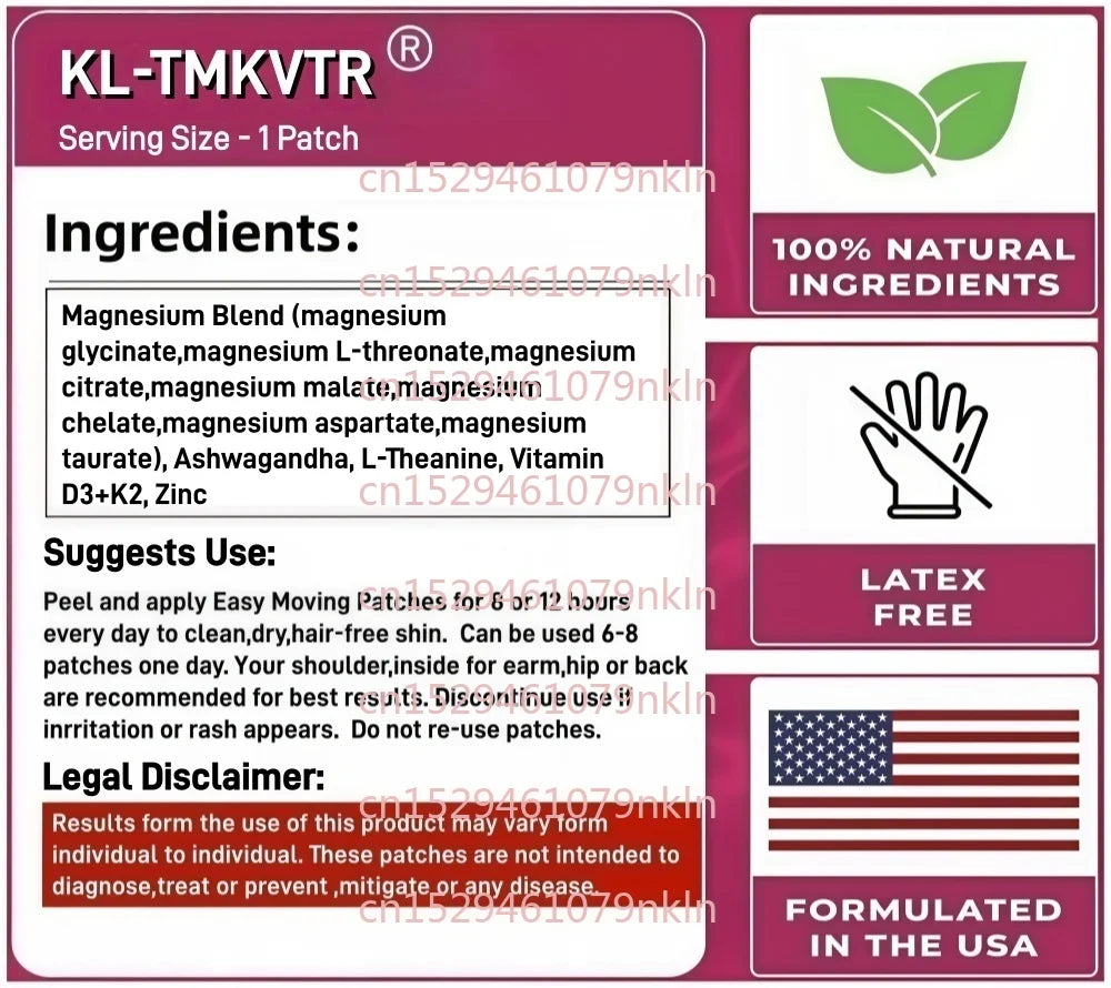 30 Patches Magnesium Complex Transdermal Patches  for Women & Men with Ashwagandha & L-Theanine for Calm & Sleep Support