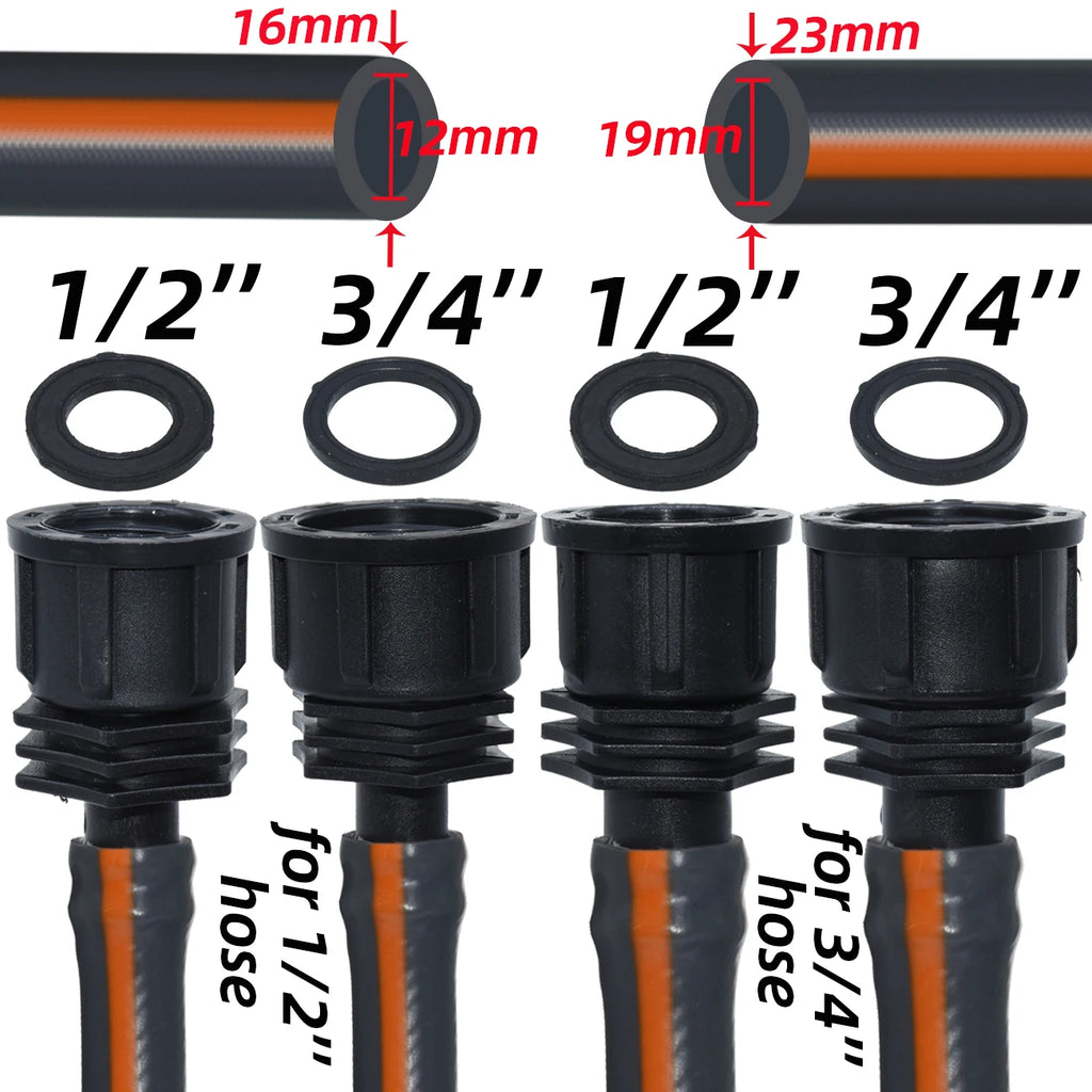 1/2" 3/4" Male Female Thread Connector To Barb 16mm 20mm 25mm PE Hose Adapter Tee Elbow Garden Irrigation Drip Watering System