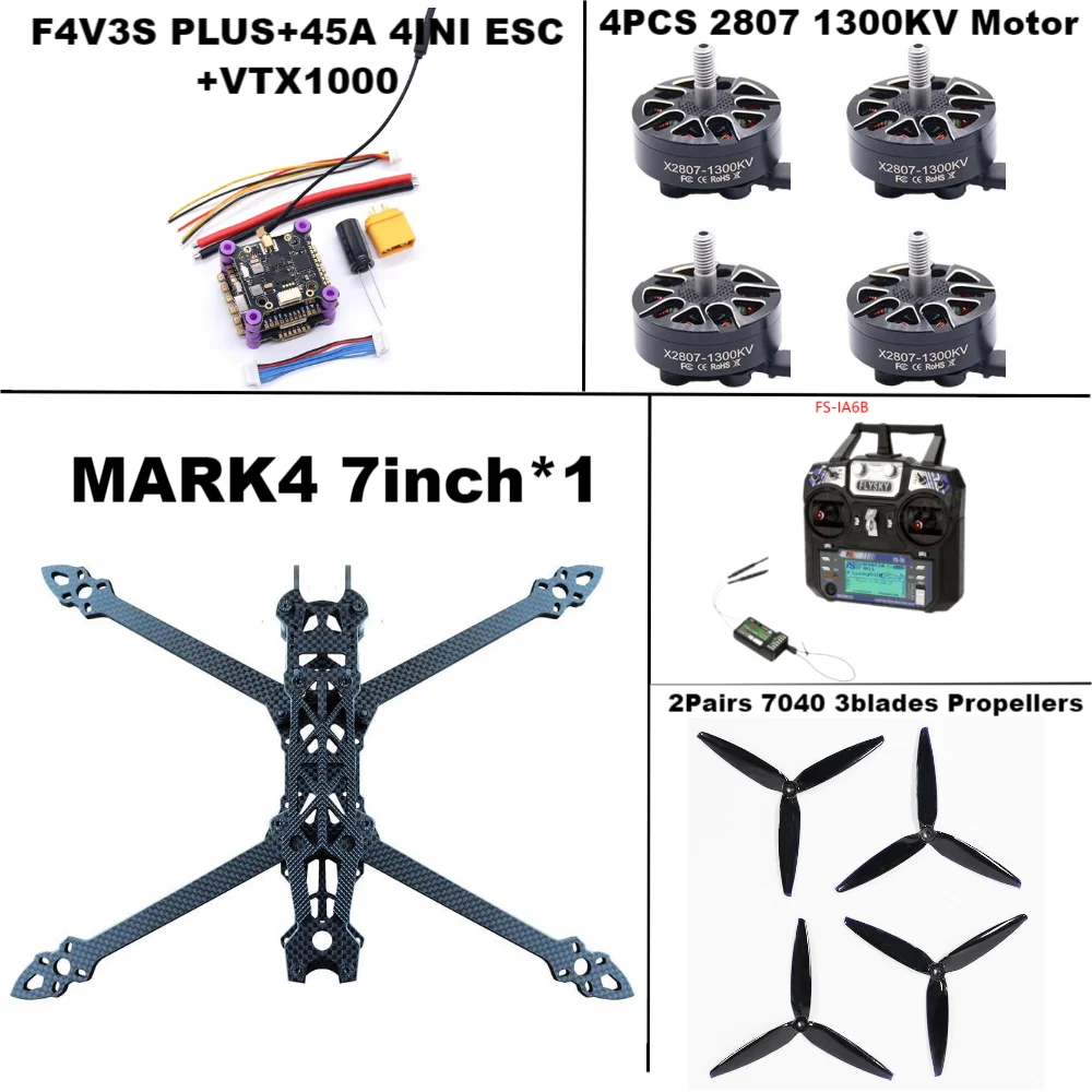 7-Inch FPV Racing Drone Kit with Carbon Fiber Frame - Tidesmit PLUS 45A Package J Tidesmit