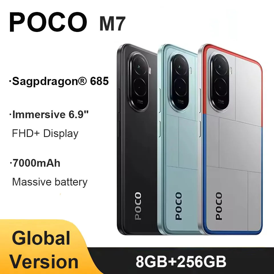 Global Version POCO M7 4G Smartphone Snapdragon® 685  6.9" 144Hz FHD+ DotDisplay 50MP Camera 7000mAh Battery NFC