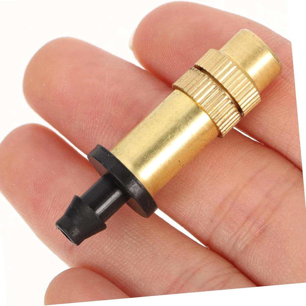 5M-30M Misting Cooling System Garden Irrigation Watering 1/4'' Brass Atomizer Nozzles 4/7mm Hose for Outdoor Patio Greenhouse