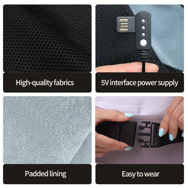 Electric Heated Back Pad: Deep Tissue Heat Therapy - 3-Level Relief Massage Cushion Tidesmit