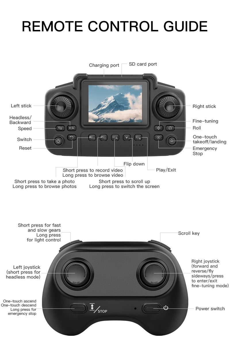 Mini RC Camera Drone with HD Lens & 3D Stunt Flight Modes Tidesmit