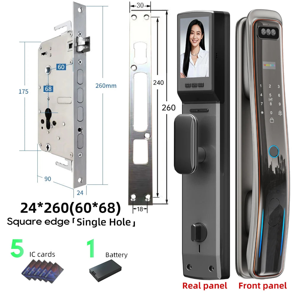 Wifi Wishome APP Face Recognition Smart Door Lock With Camera   Digital Door Lock Automatic Door Lock