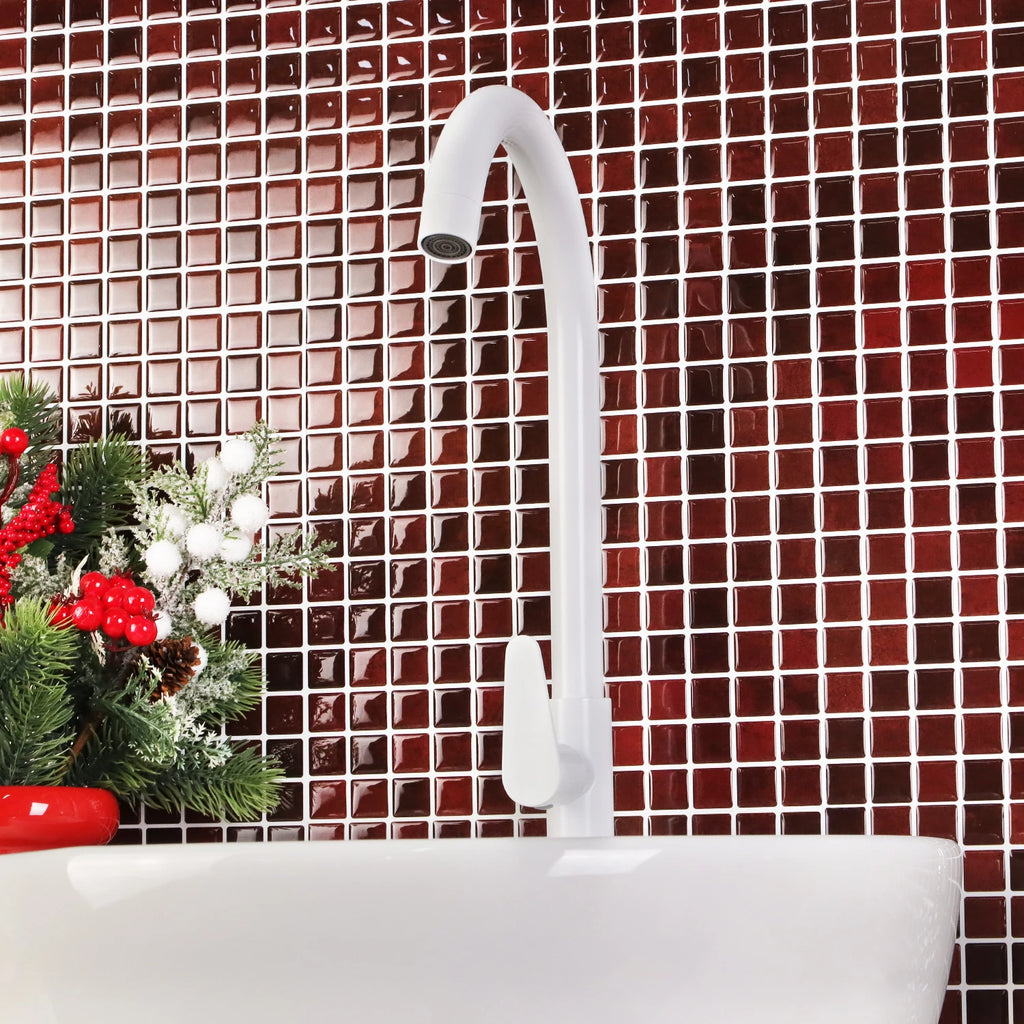 10 Sheets Brick Wall Stickers 3D Mosaic Patterned Vinyl Tiles Marble Textured Surface Wallpaper For Home Application