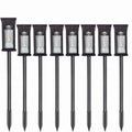 21 Inch 8 Pack Black IP65 Waterproof Solar Pathway Lights Adjustable Height Filament LED Outdoor Garden Landscape Lighting For Yard Patio Walkway Lawn Home Decor Gift Halloween Christmas