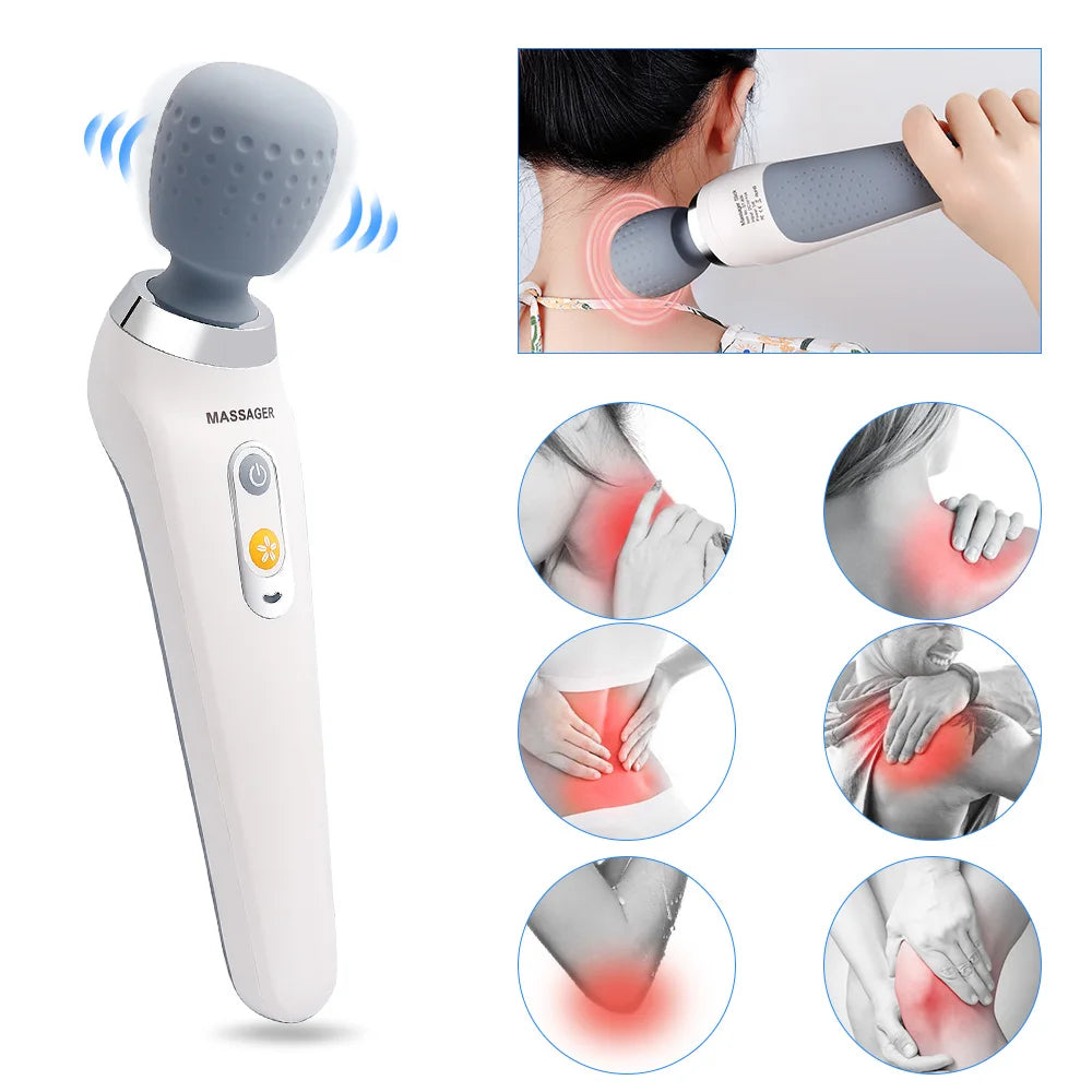 Electric Massage Gun for Deep Tissue Muscle Relief - White Tidesmit Back Massage Instrument Tidesmit