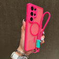 Magnetic Wireless Charging Case for Galaxy S25 Plus - Military-Grade Cover Red Case & Strap Tidesmit