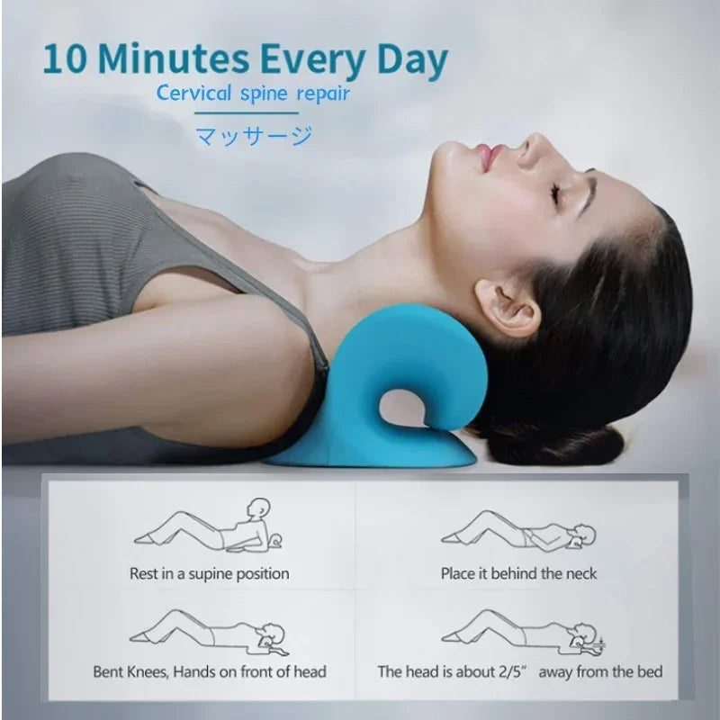 Cervical Neck Stretcher Pillow for Pain Relief and Spinal Alignment Massage Cushion Tidesmit