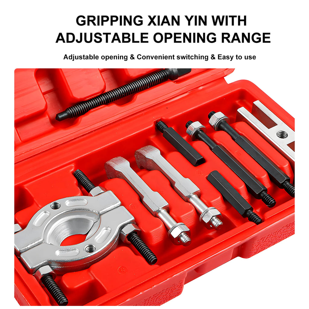 Podofo 9Pcs Bearing Puller Set Mini Bearing Separator 2 Jaw Remover Tool Kit Splitter With Extension Rods Forcing Screw For Car Wheel Hub Axle Pinion Gear Pulley Removal