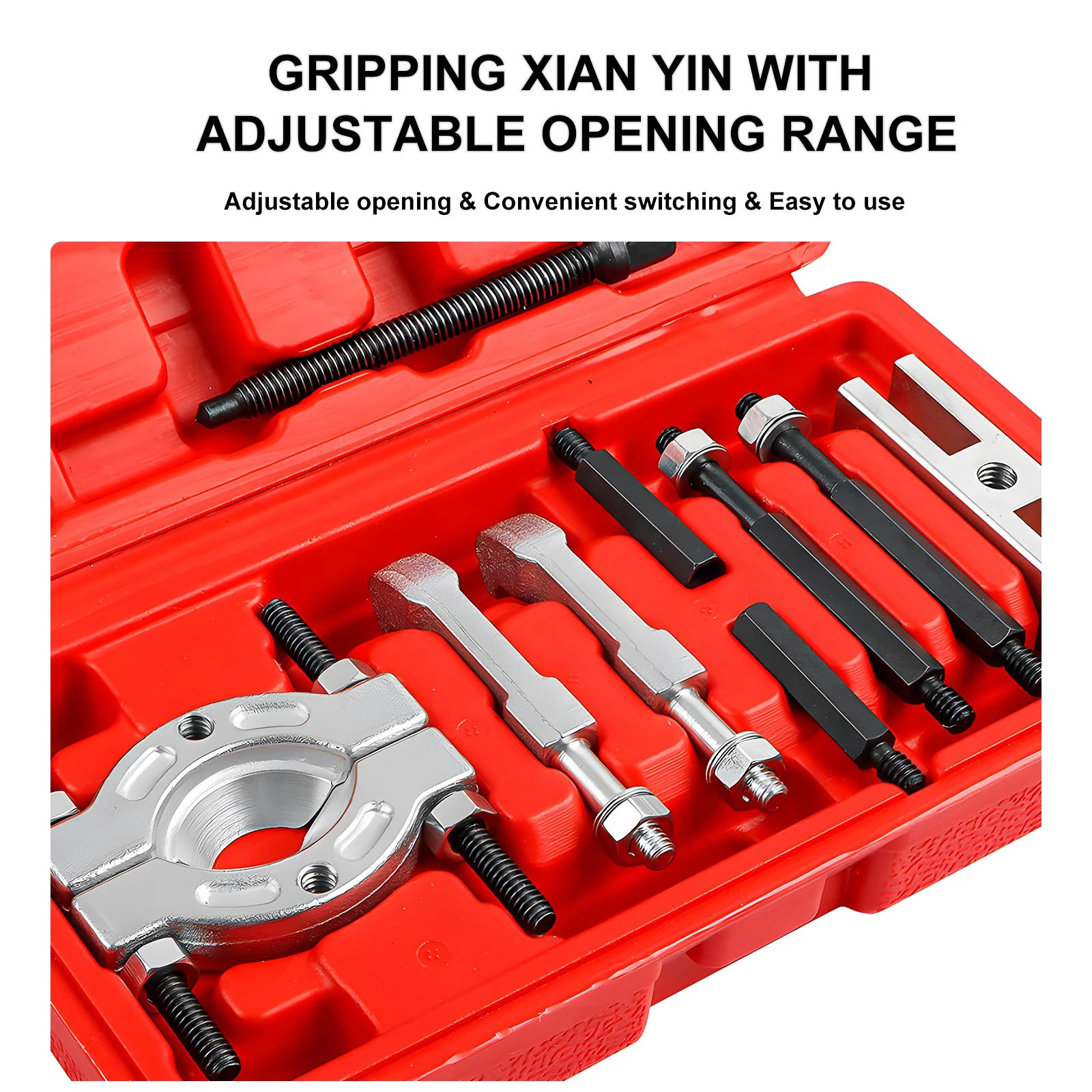 Podofo 9Pcs Bearing Puller Set Mini Bearing Separator 2 Jaw Remover Tool Kit Splitter With Extension Rods Forcing Screw For Car Wheel Hub Axle Pinion Gear Pulley Removal