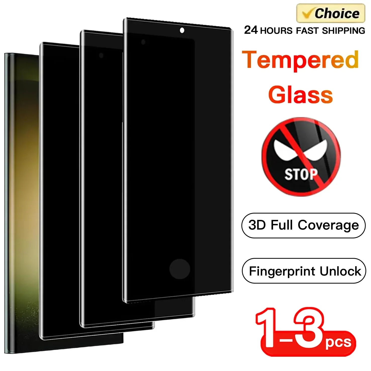 Privacy Screen Protector for Samsung Galaxy S24 Ultra - 9H Tempered Glass Privacy Glass Tidesmit