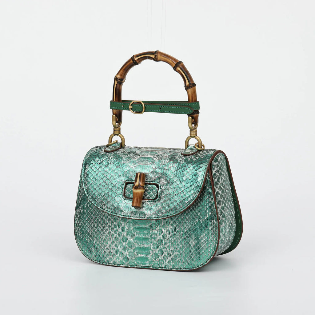 New Fashionable Women's Handbag Hand-held Bamboo Versatile Crossbody Bags Female Genuine Leather Handbags Woman Bags Top-handles